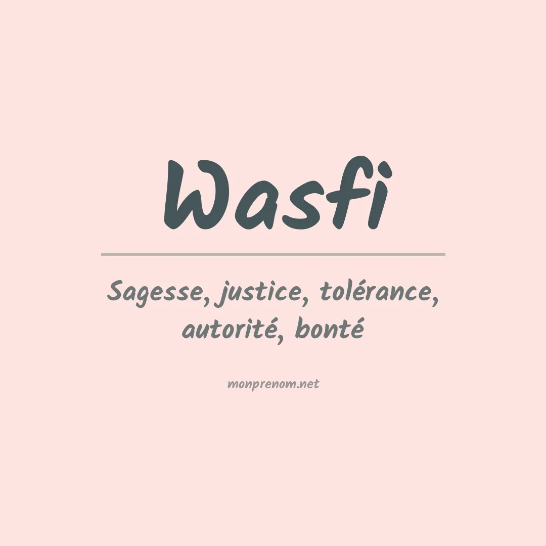 Prénom Wasfi