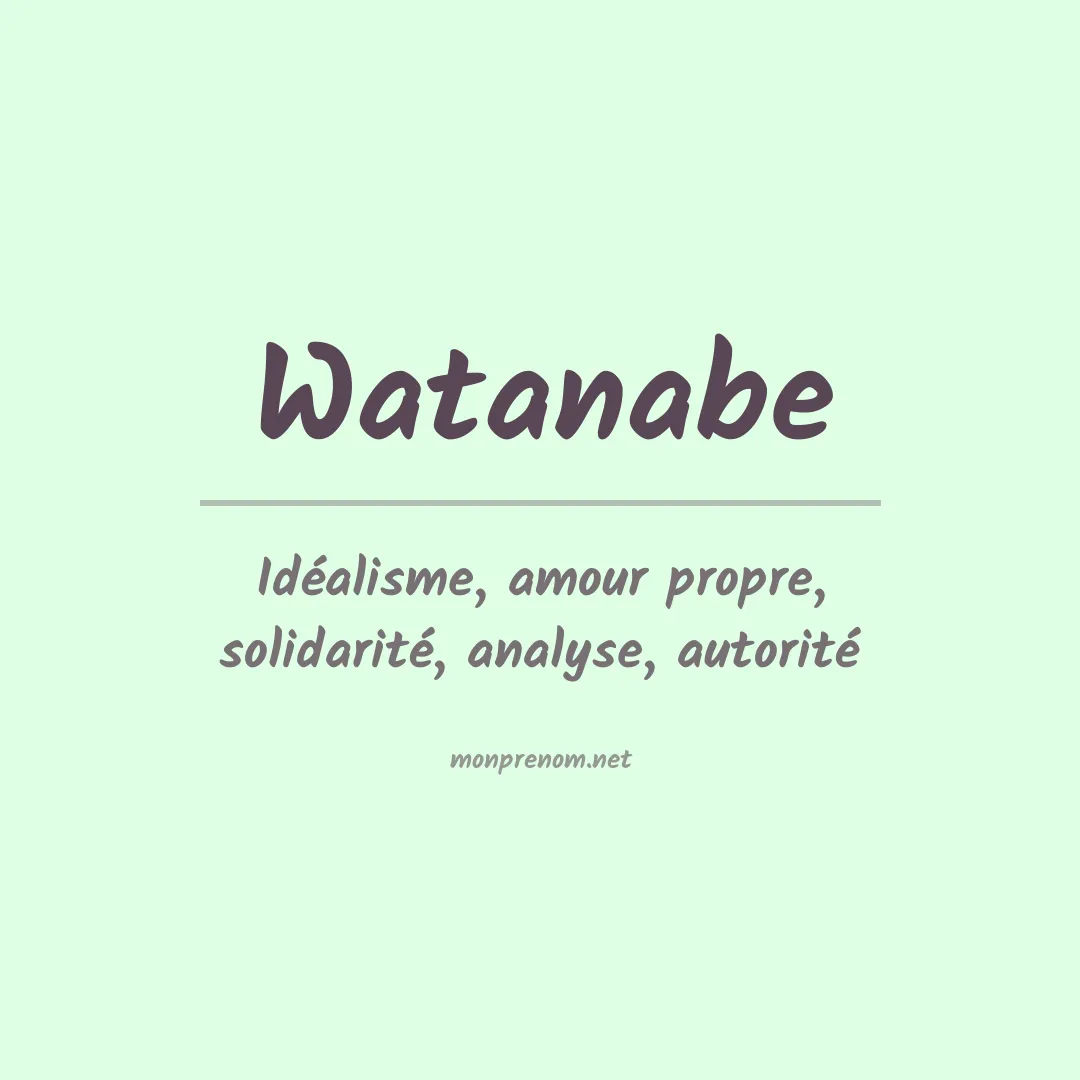 Prénom Watanabe