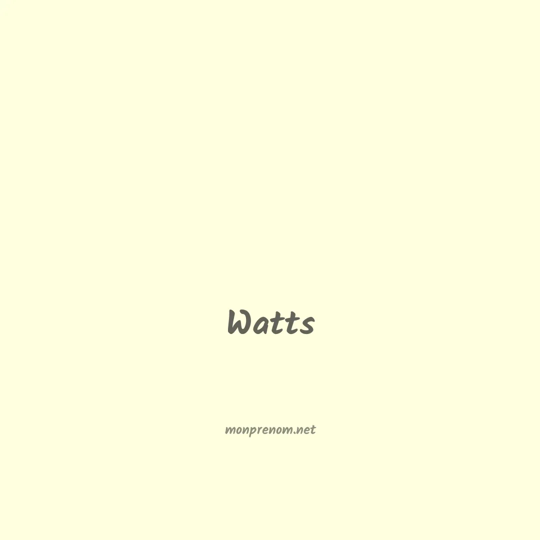 Watts en chinois