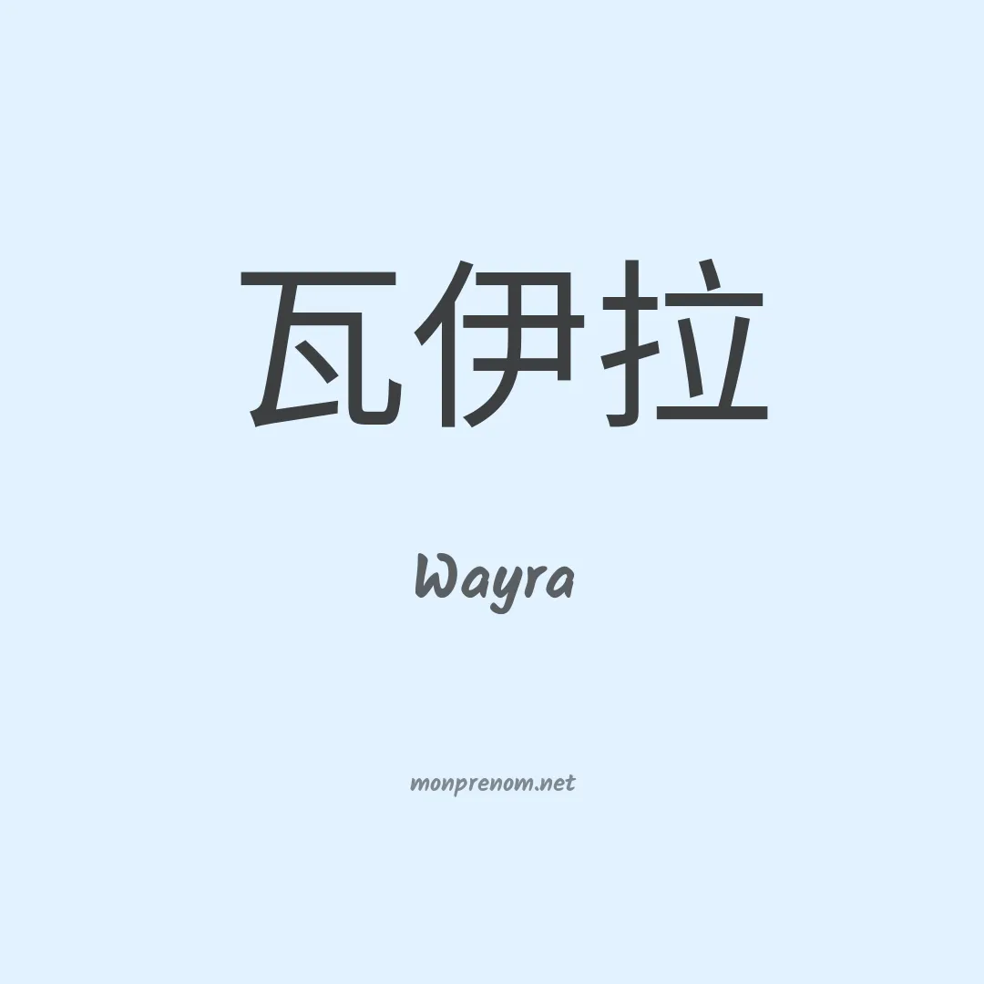 Wayra en chinois