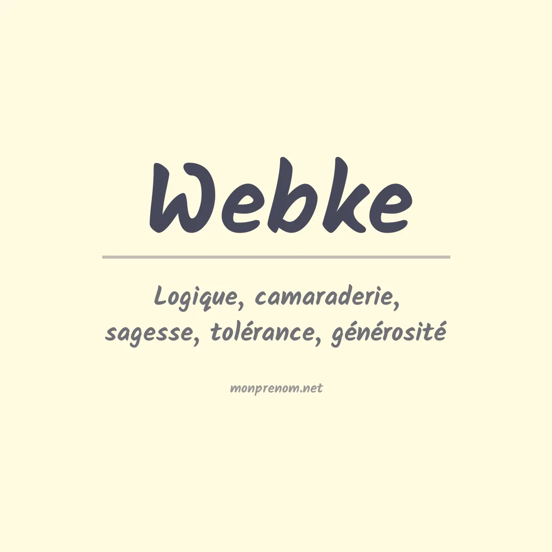 Signification du prénom Webke