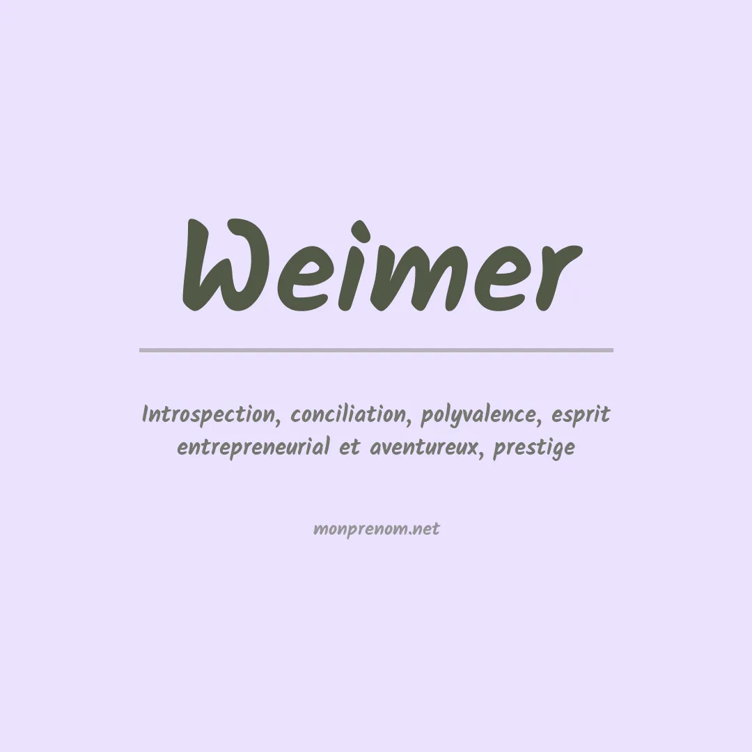 Prénom Weimer