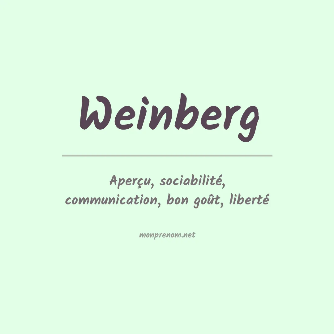 Signification du prénom Weinberg