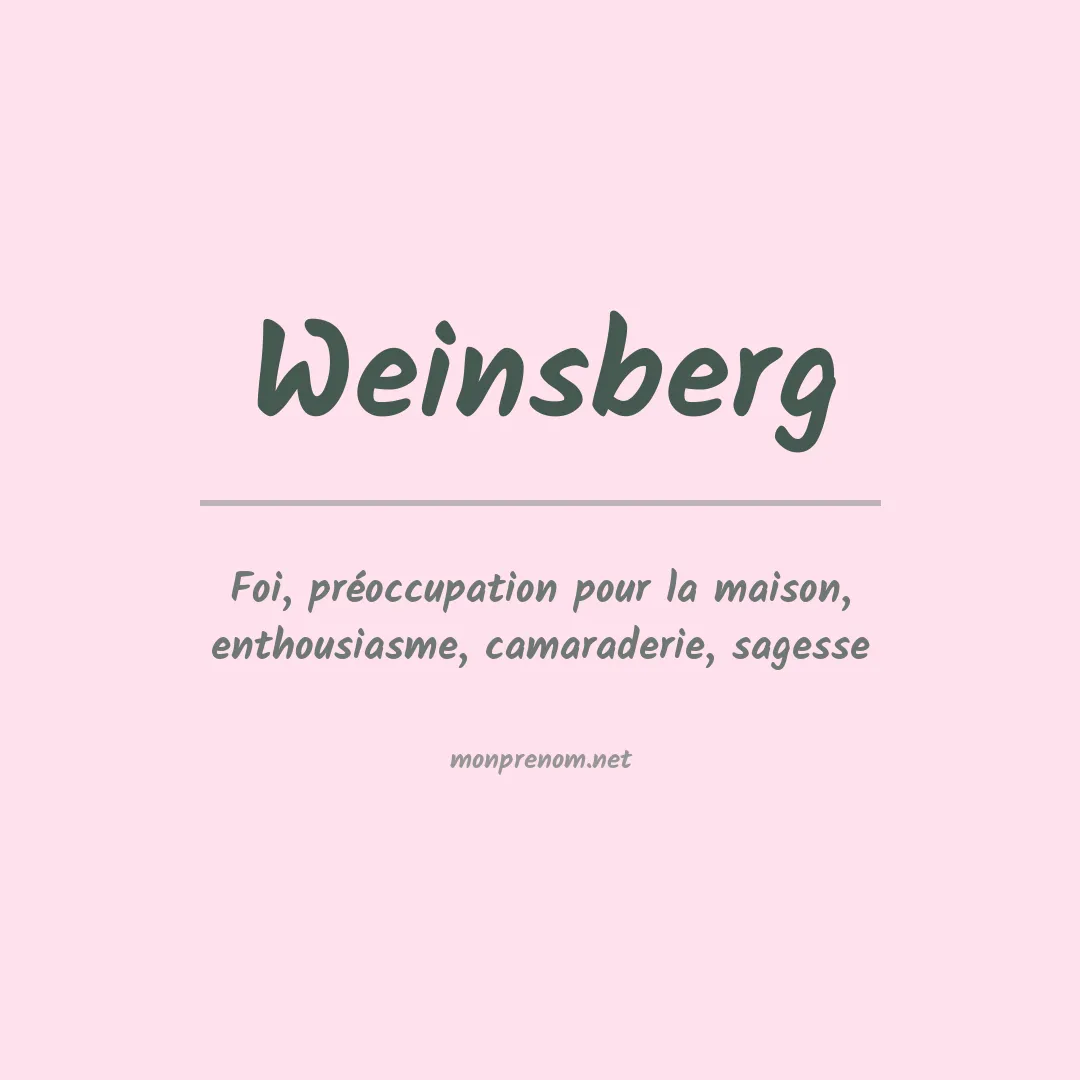 Signification du prénom Weinsberg