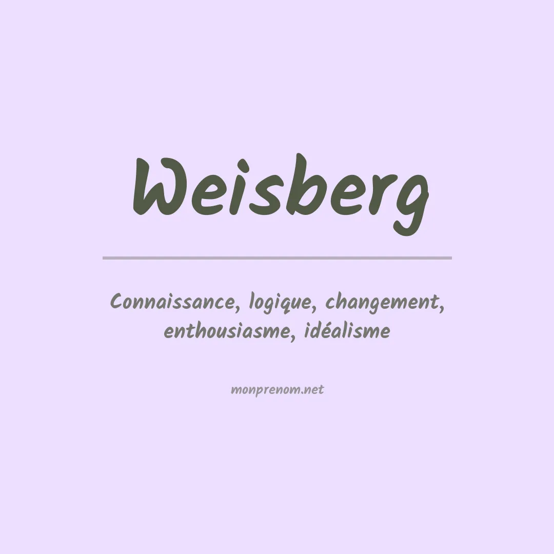 Signification du prénom Weisberg