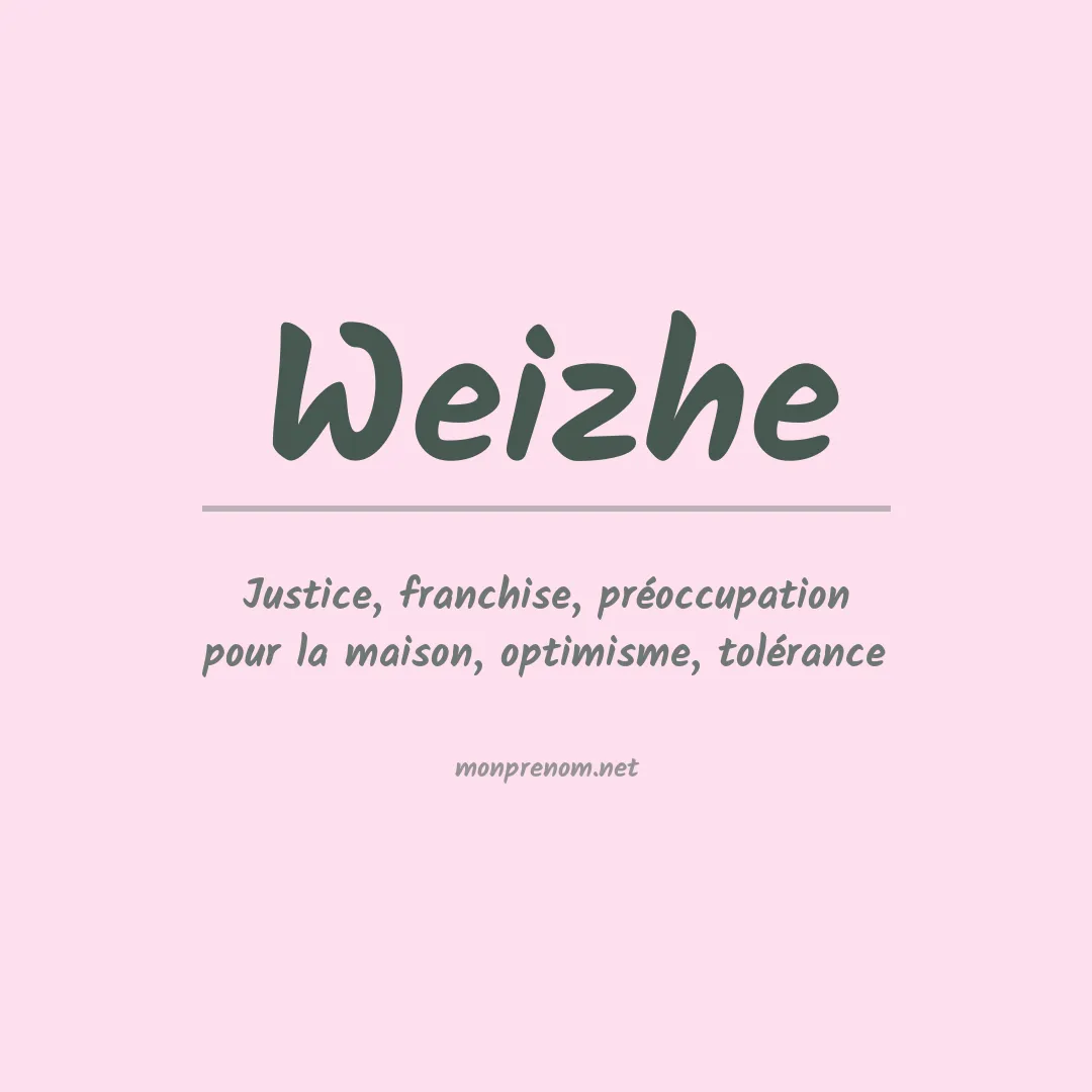 Signification du prénom Weizhe