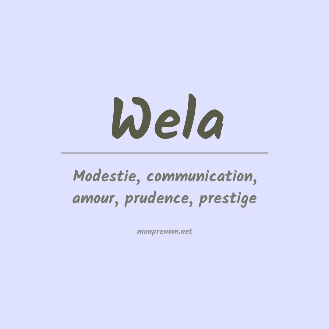 Signification du prénom Wela