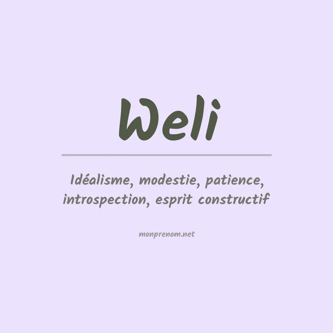 Prénom Weli