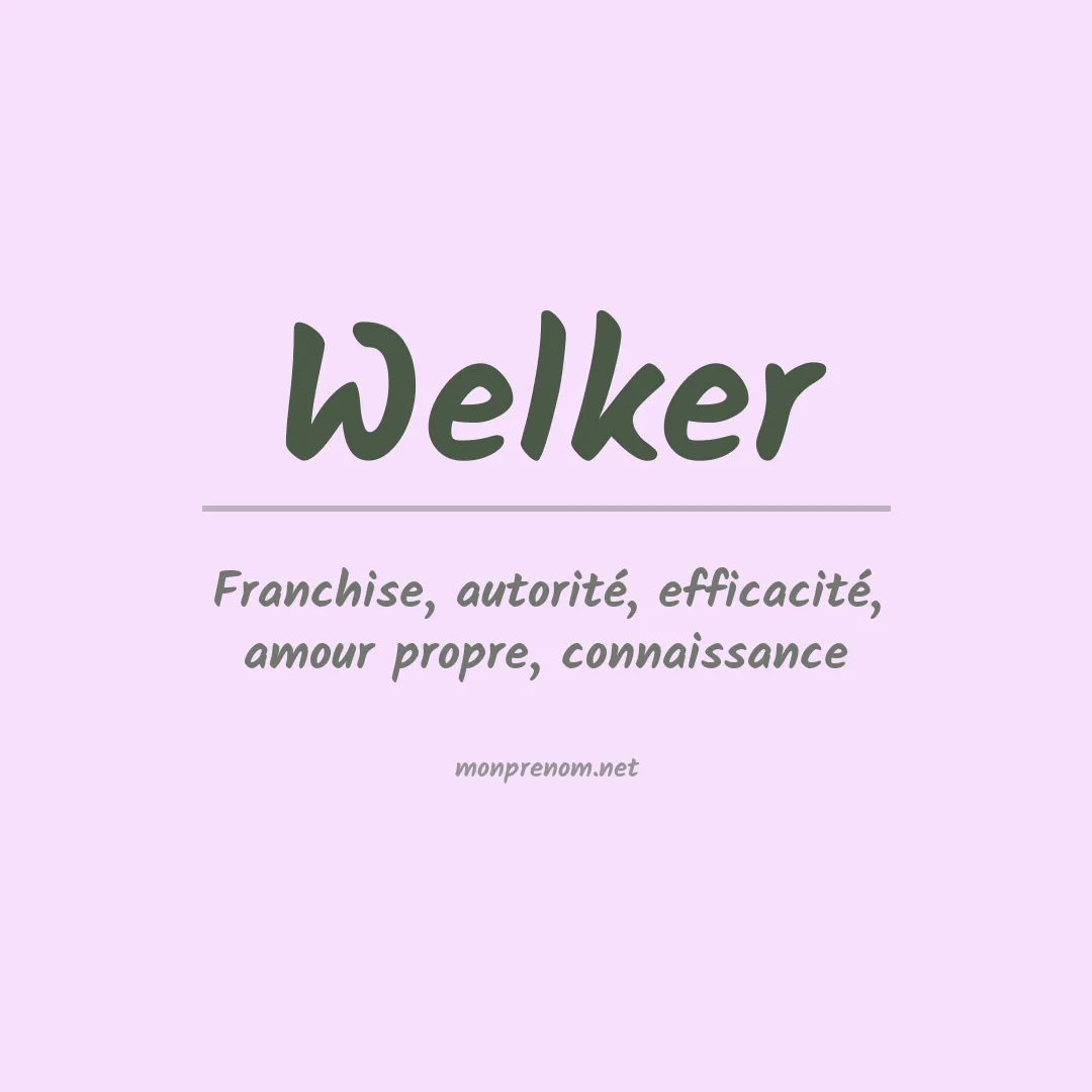 Prénom Welker