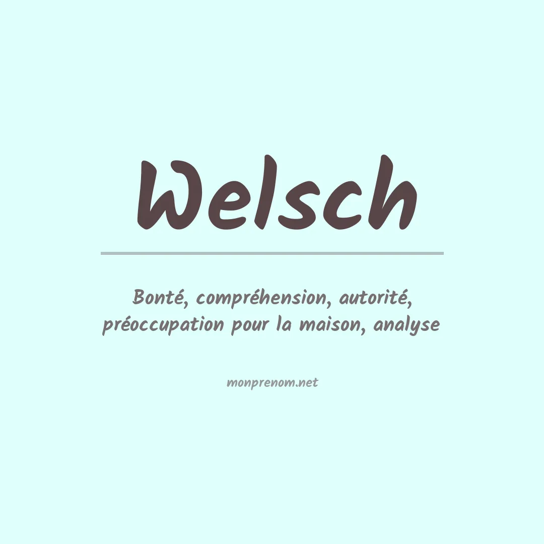 Prénom Welsch