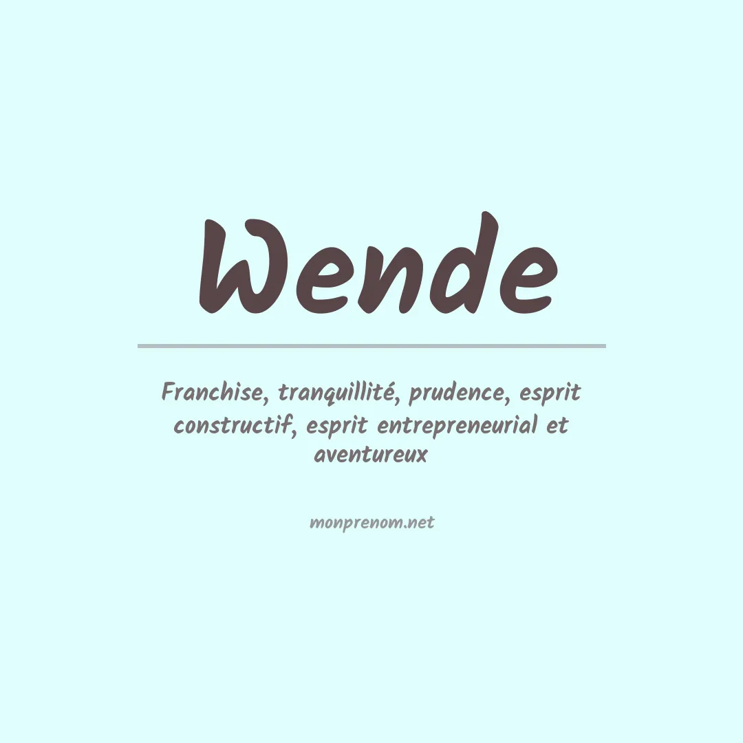 Prénom Wende