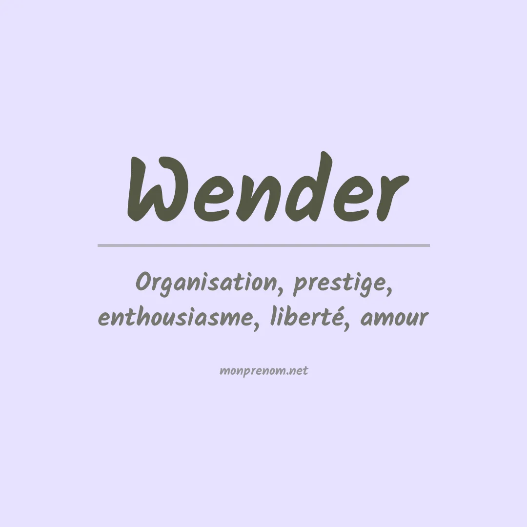 Prénom Wender