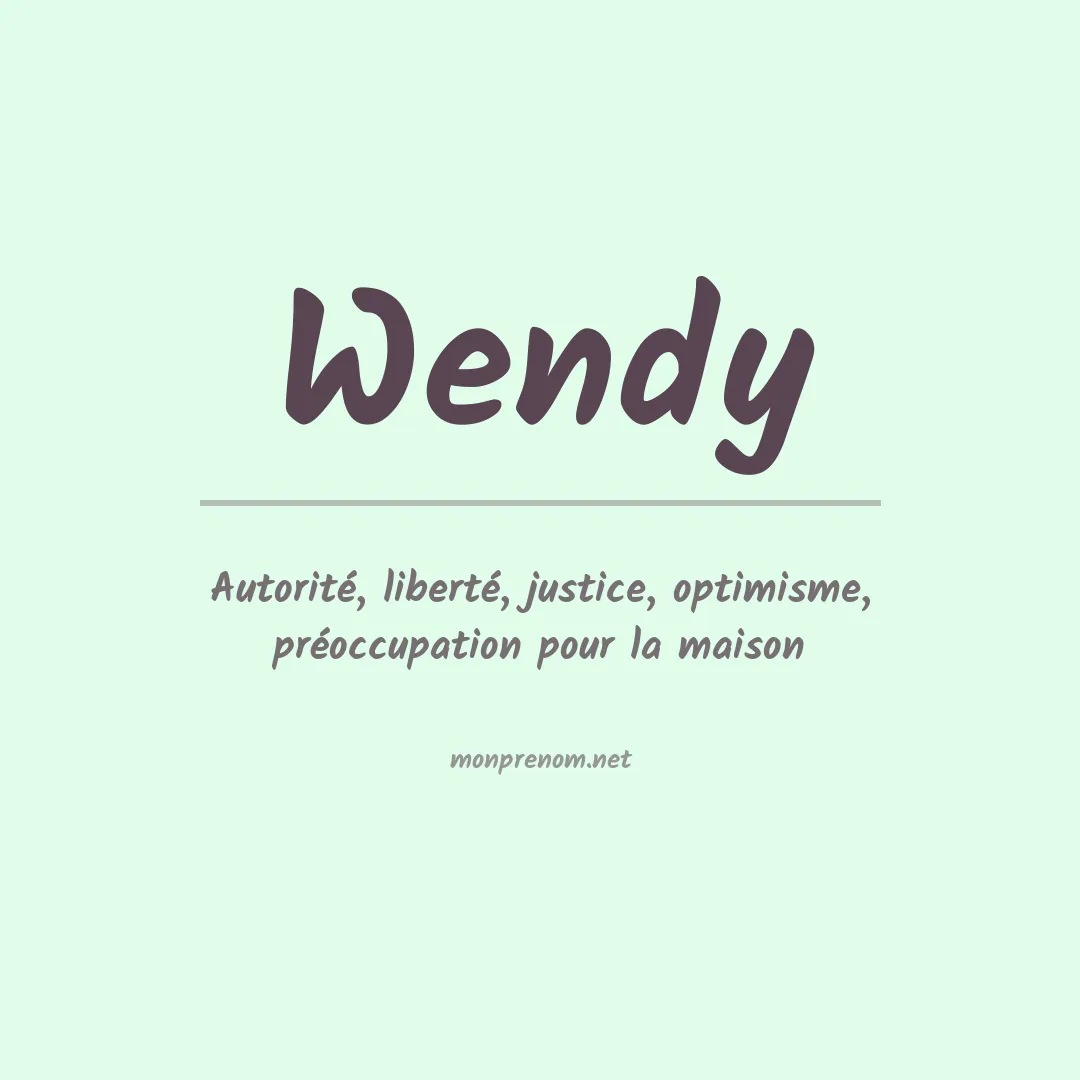 Signification du prénom Wendy