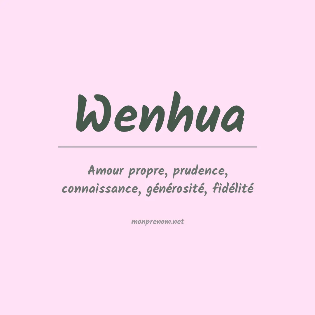 Signification du prénom Wenhua