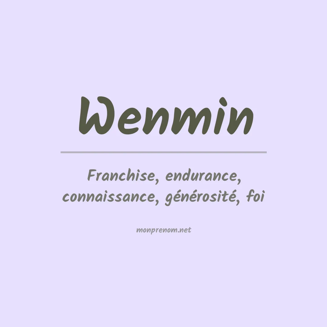 Signification du prénom Wenmin