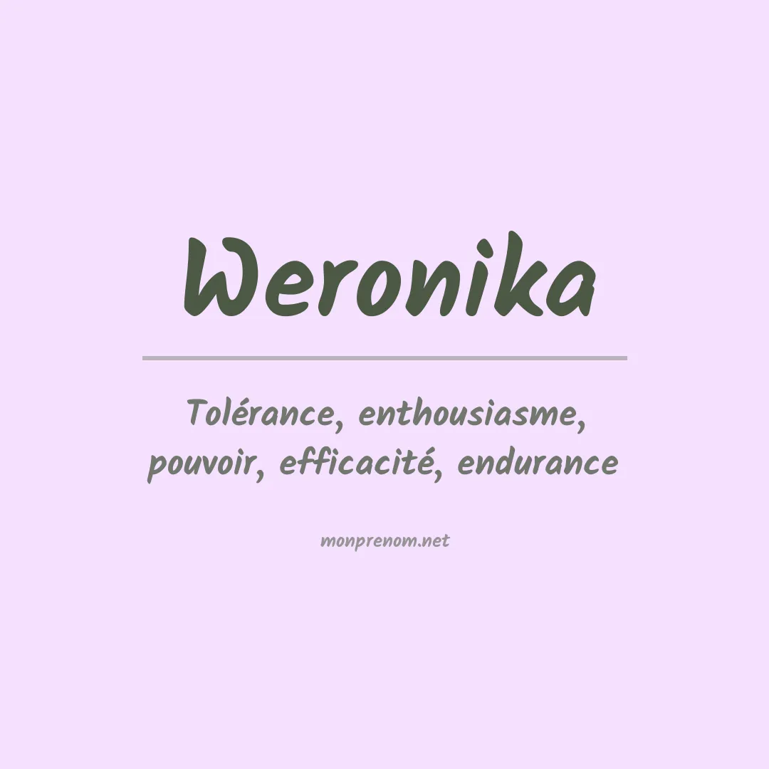 Signification du prénom Weronika