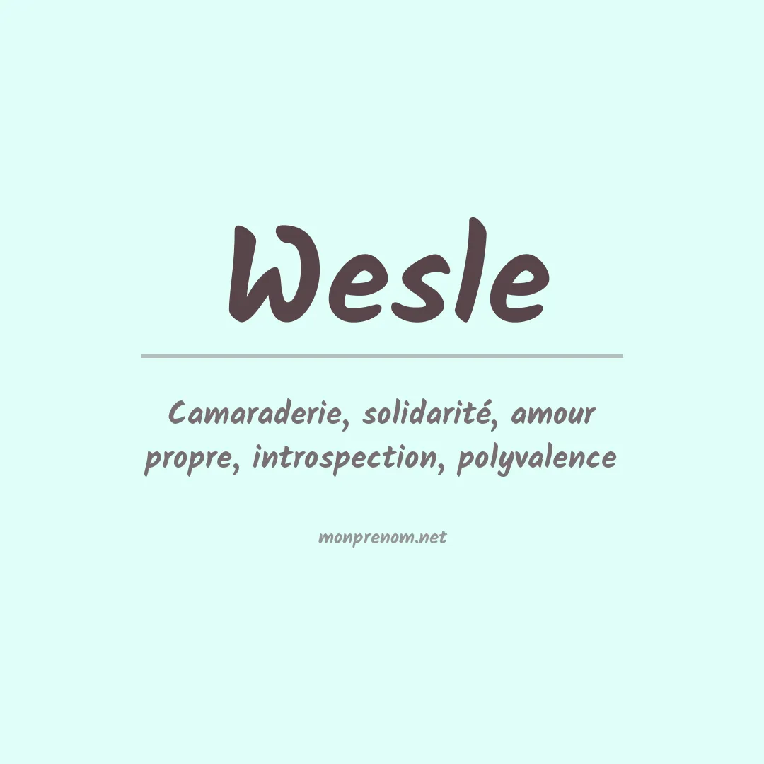 Prénom Wesle