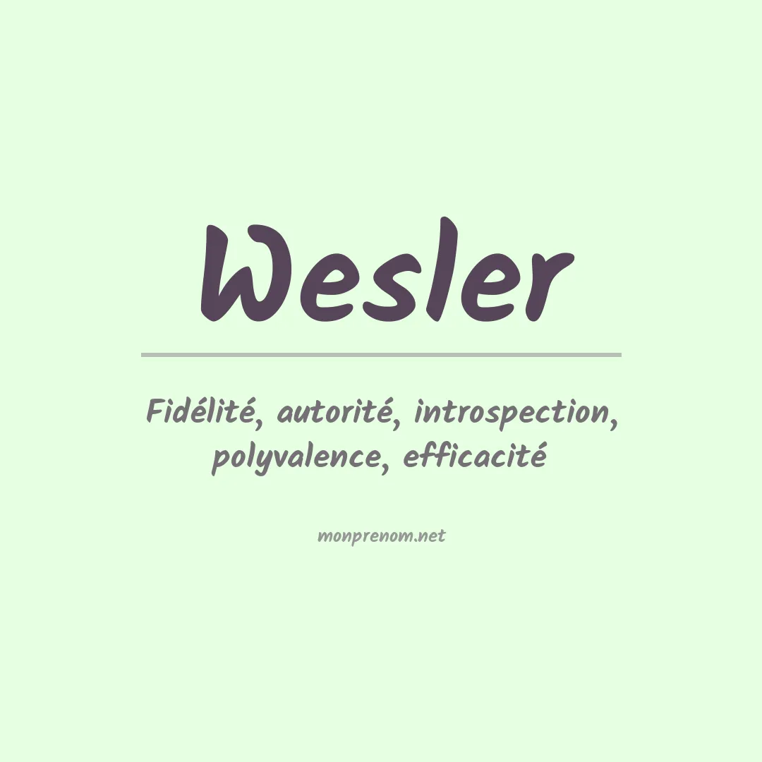 Prénom Wesler