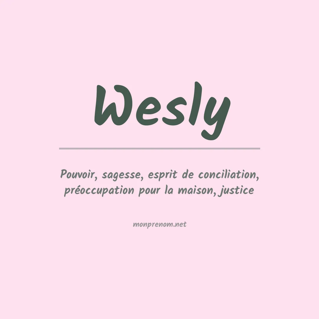 Prénom Wesly