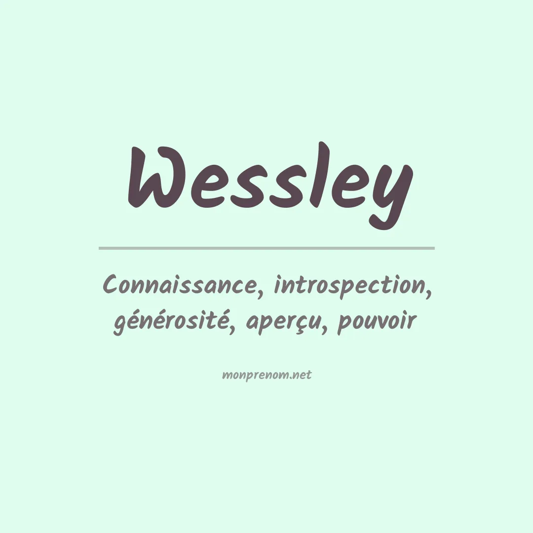 Prénom Wessley