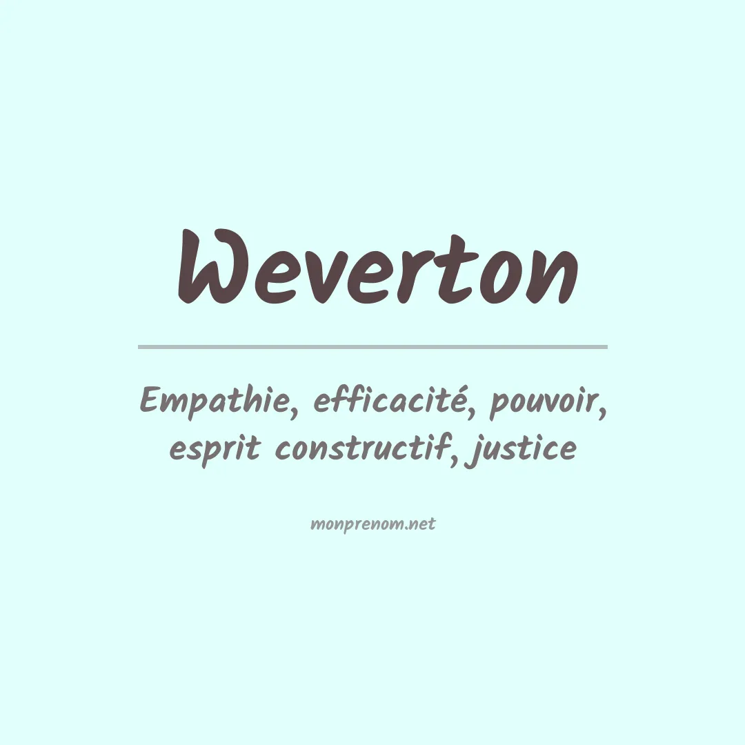 Signification du prénom Weverton