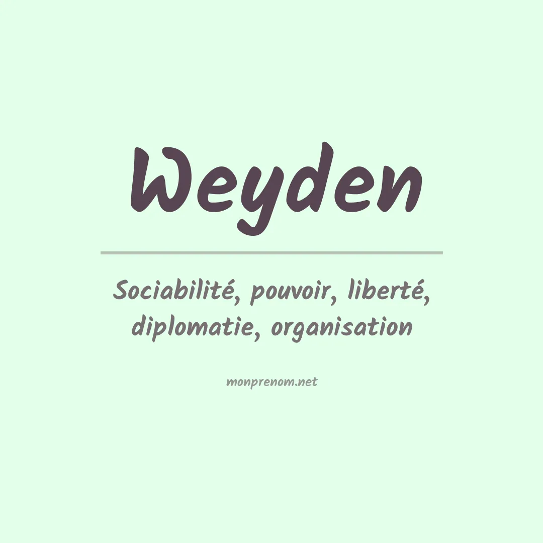 Signification du prénom Weyden