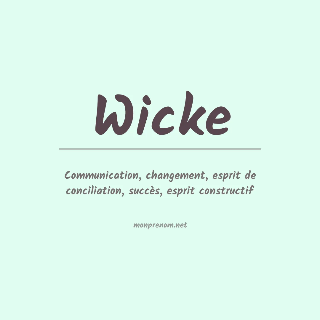 Prénom Wicke