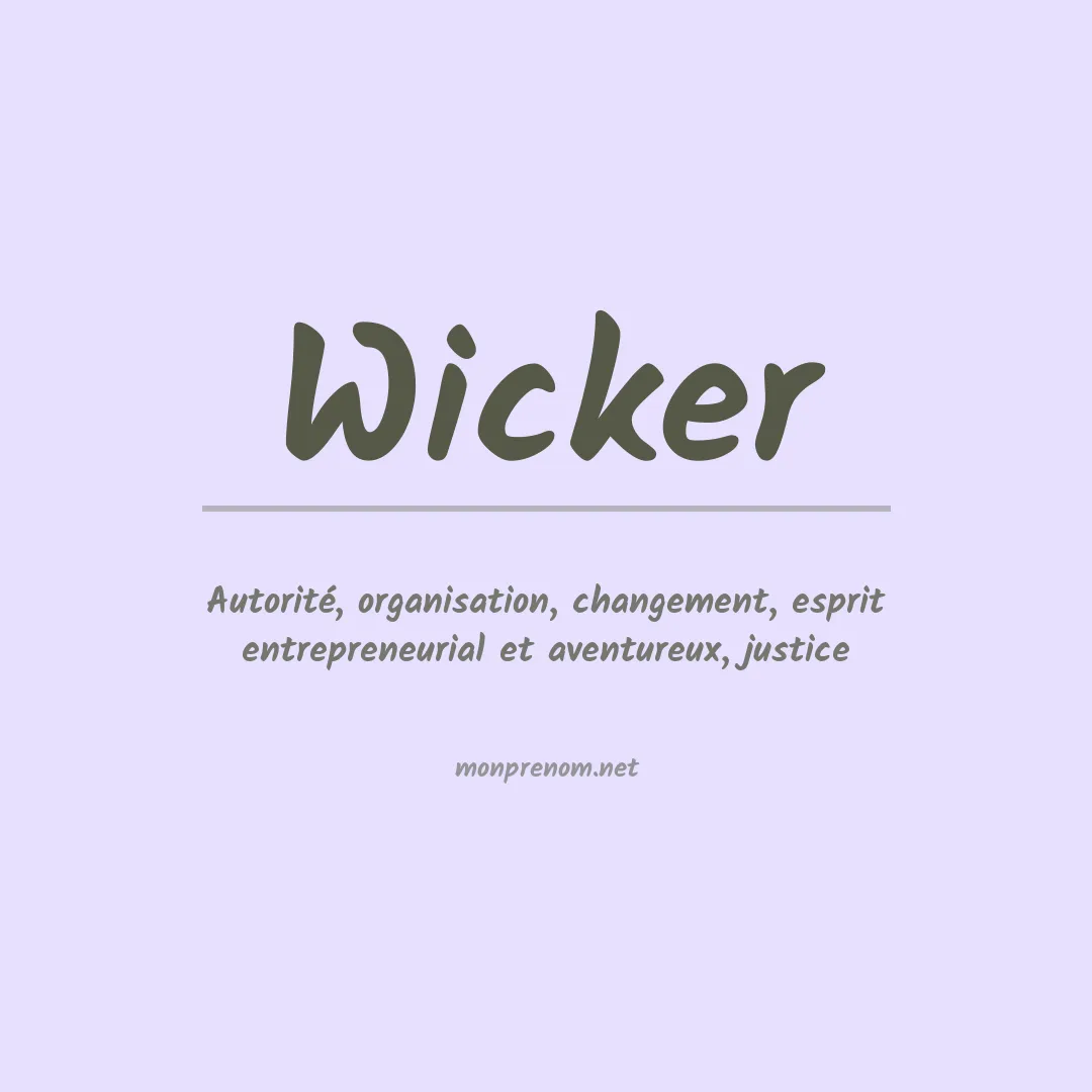 Prénom Wicker