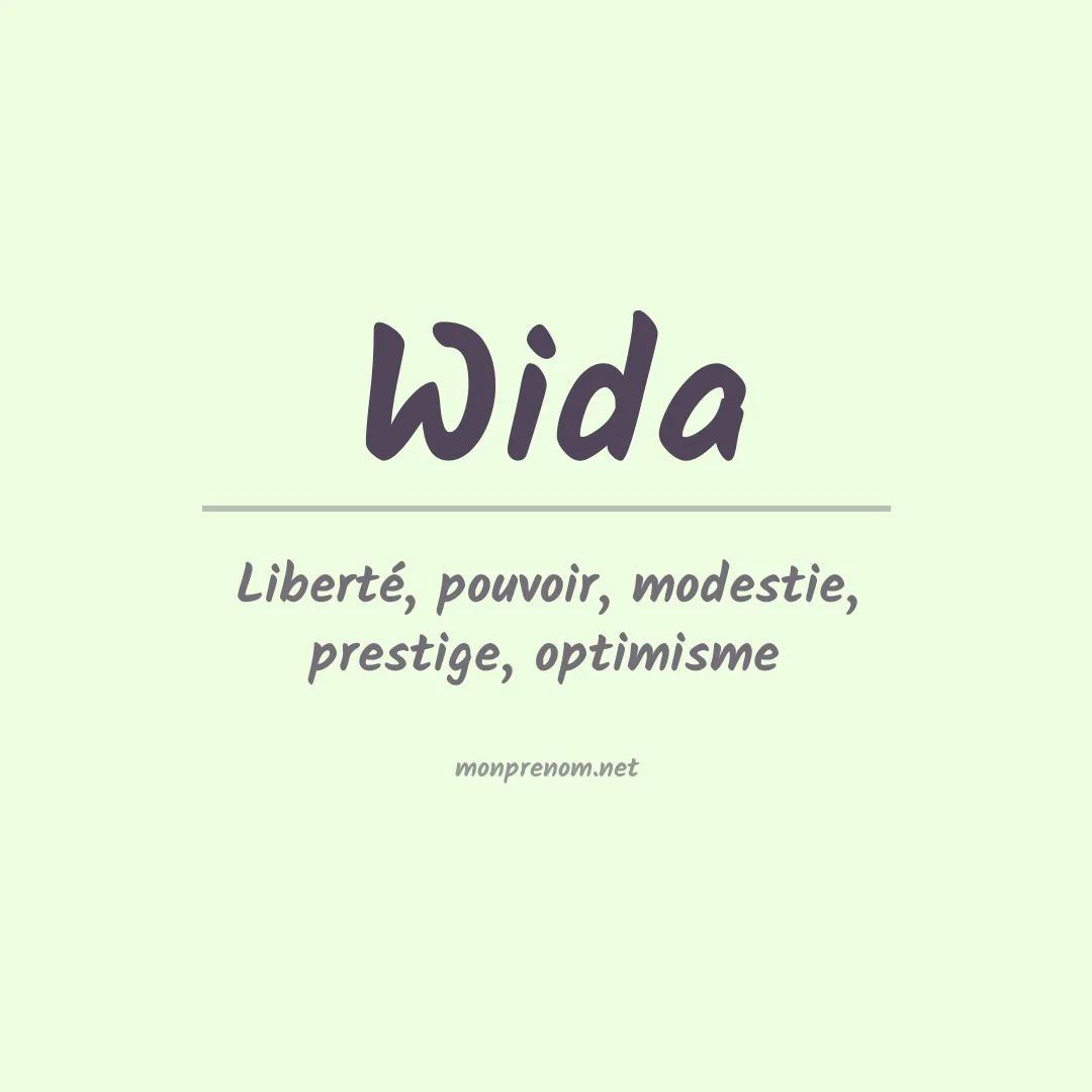 Signification du prénom Wida