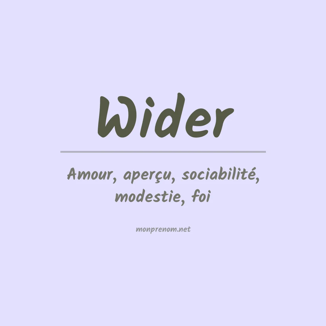 Prénom Wider