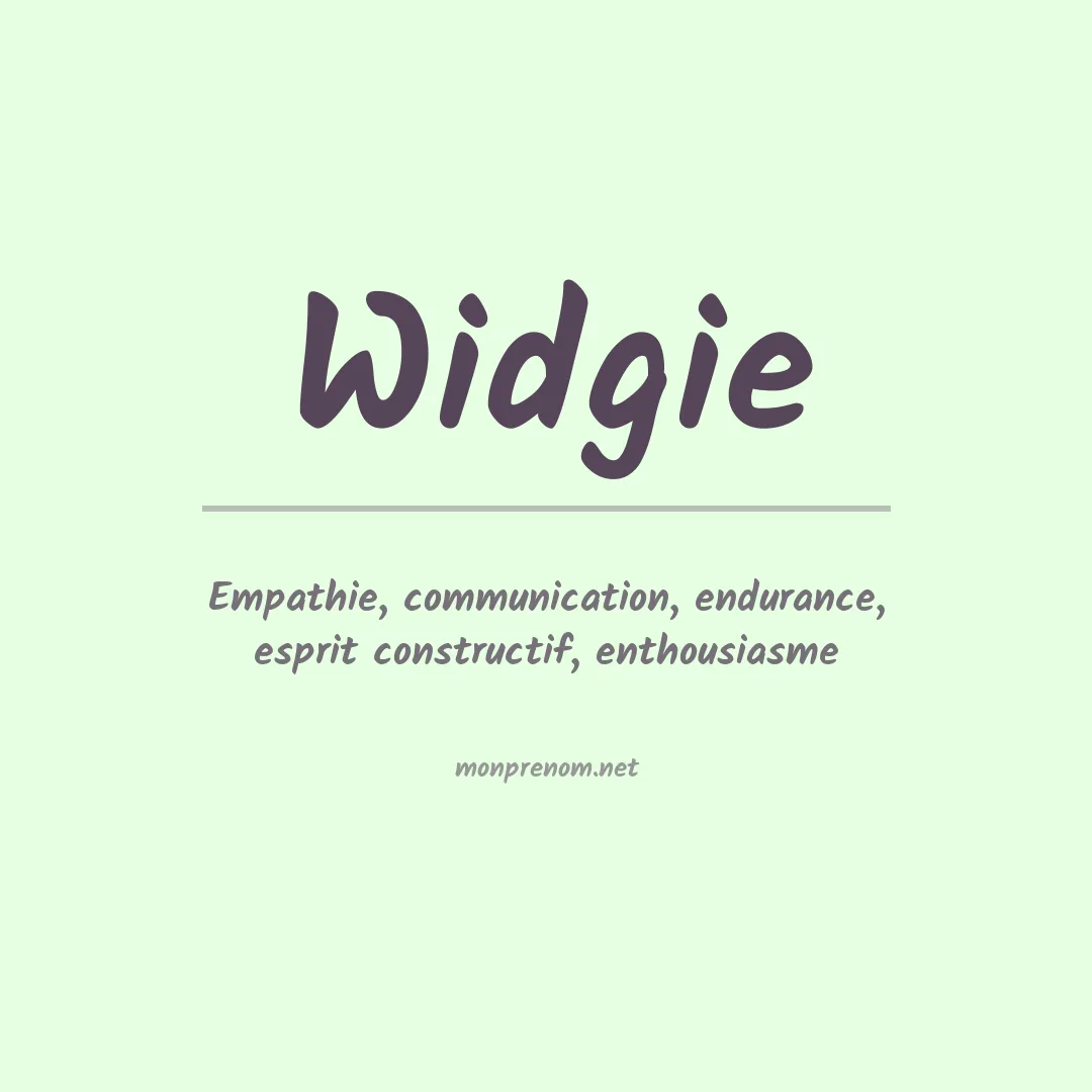 Signification du prénom Widgie