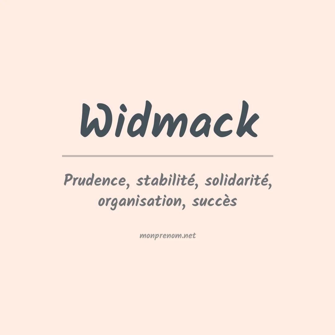 Signification du prénom Widmack