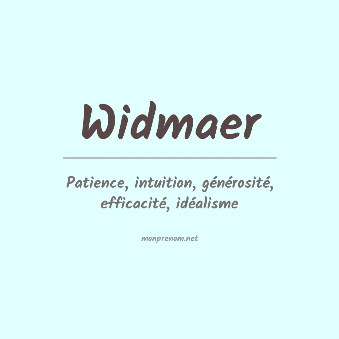 Signification du prénom Widmaer