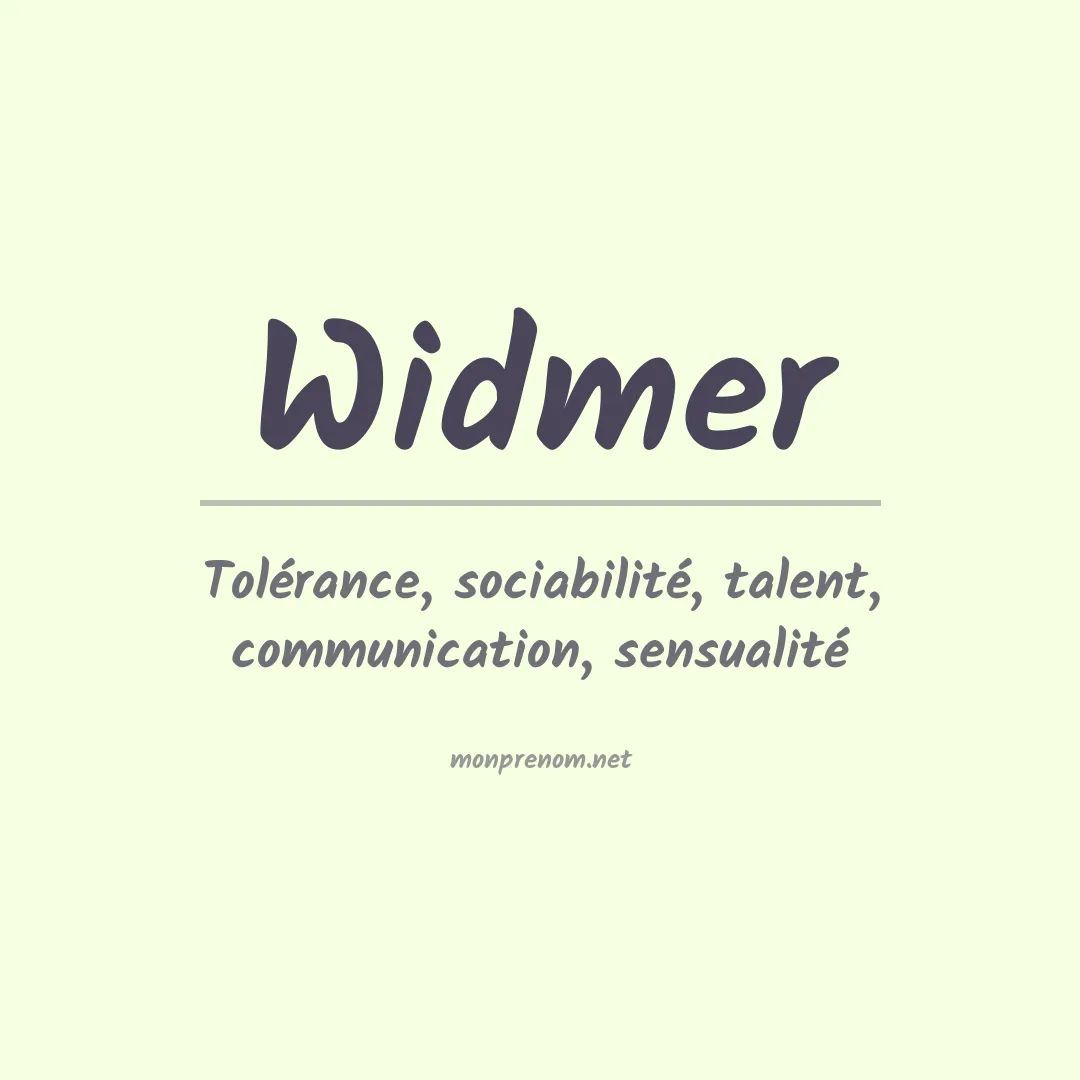 Prénom Widmer