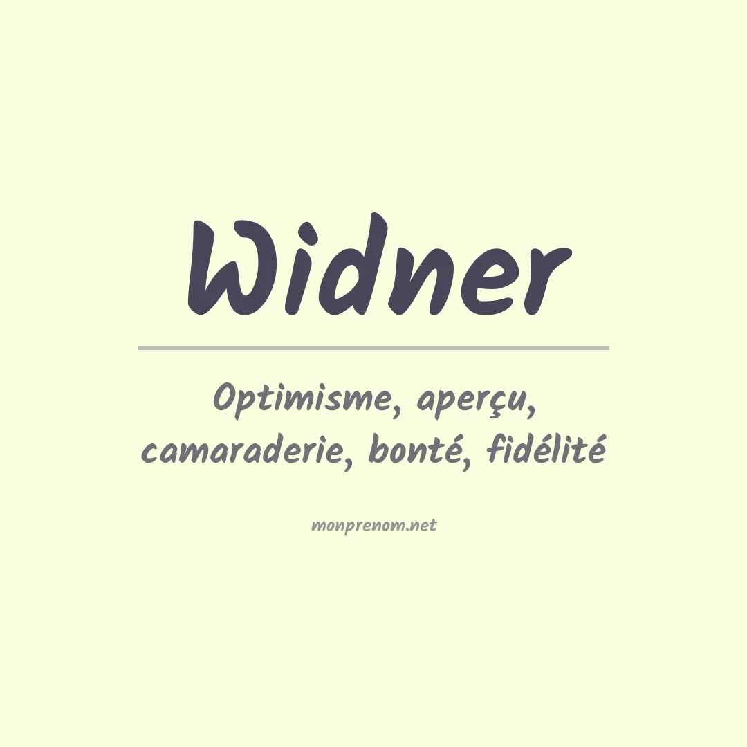 Prénom Widner