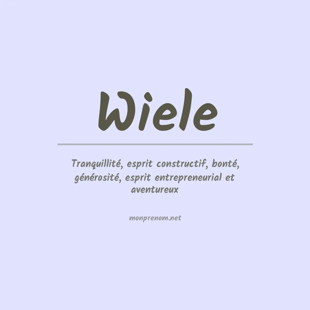 Prénom Wiele