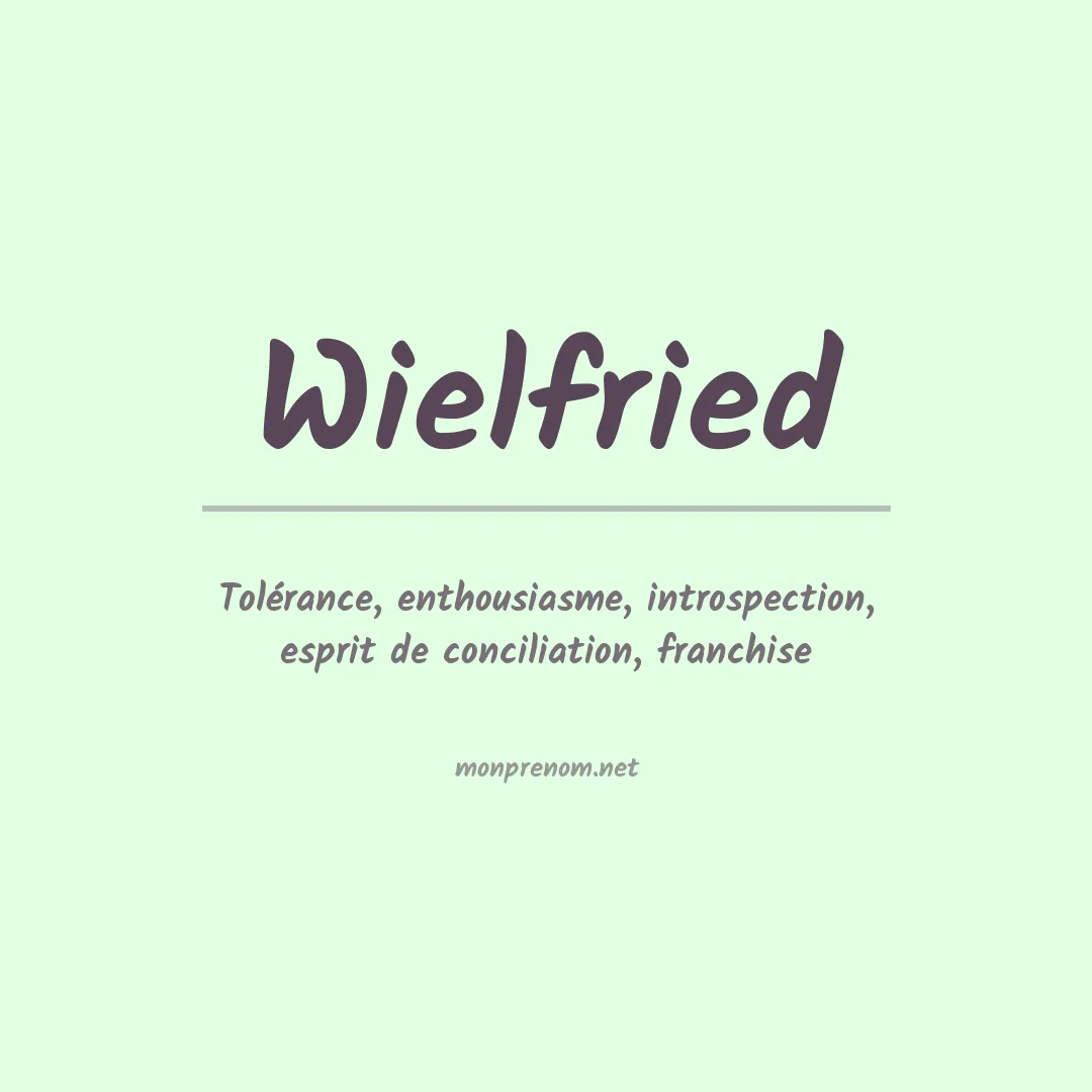 Signification du prénom Wielfried