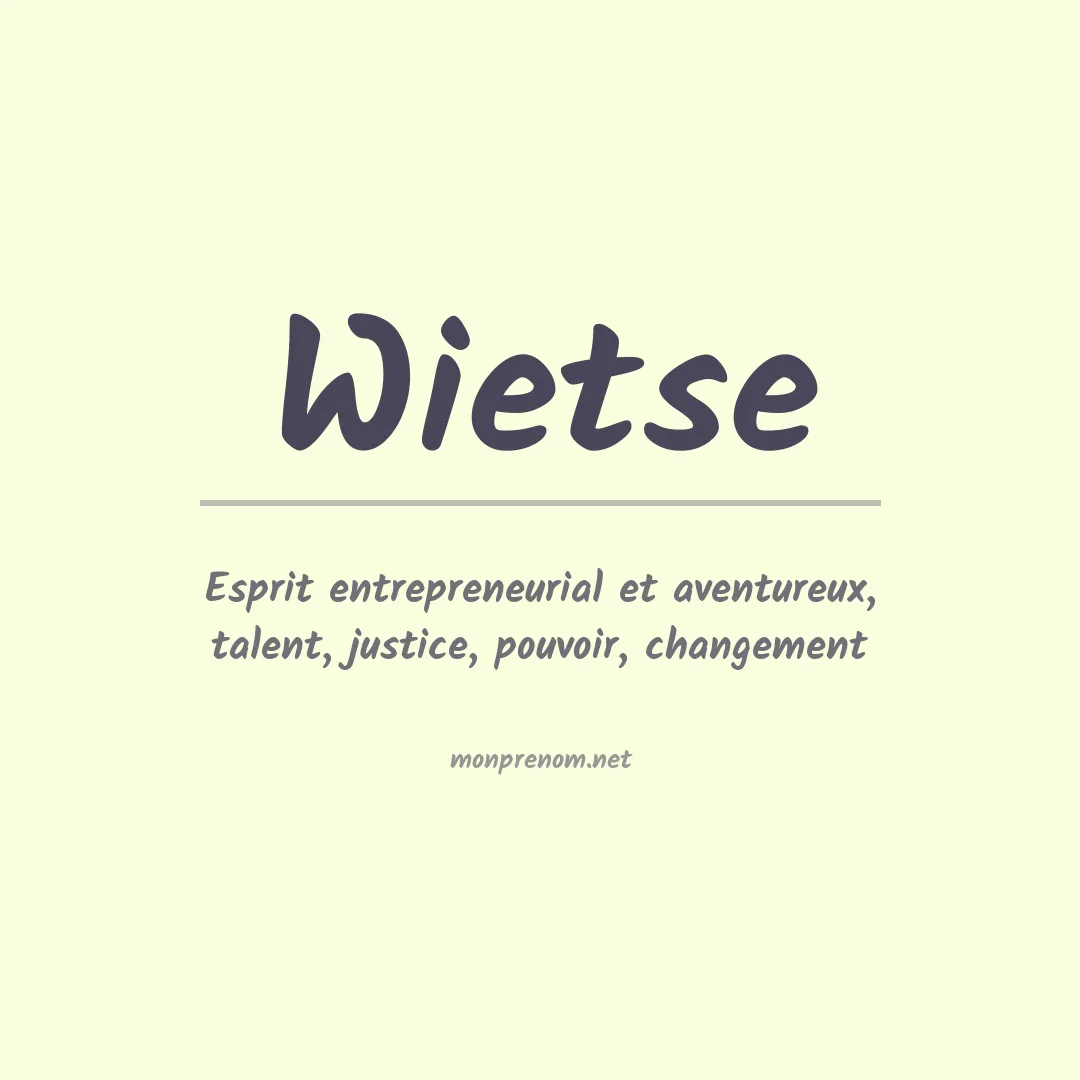 Signification du prénom Wietse