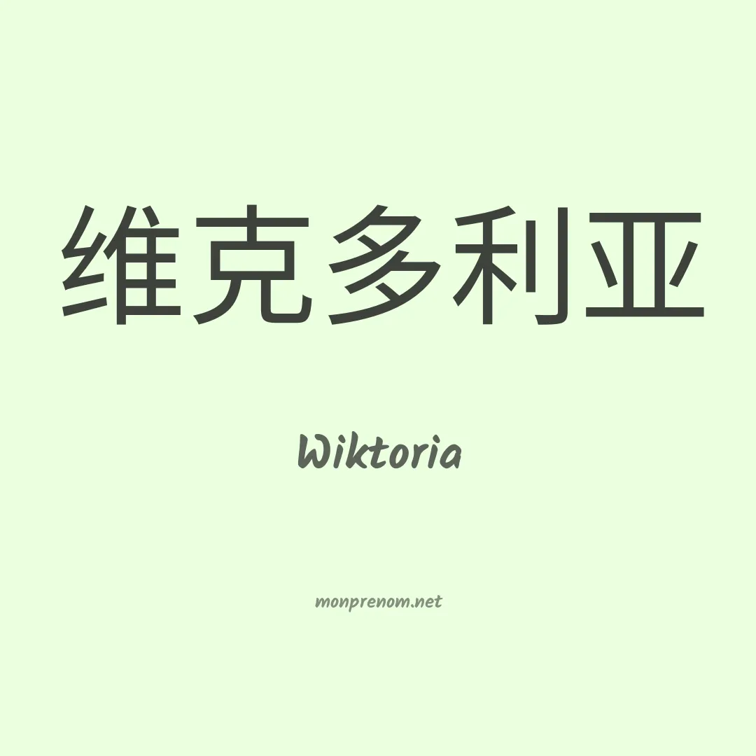 Wiktoria en chinois