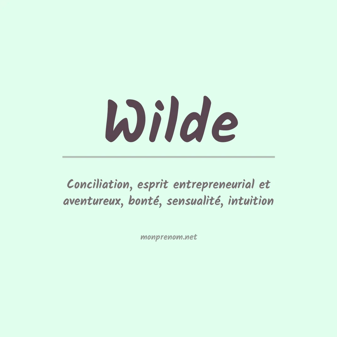 Prénom Wilde