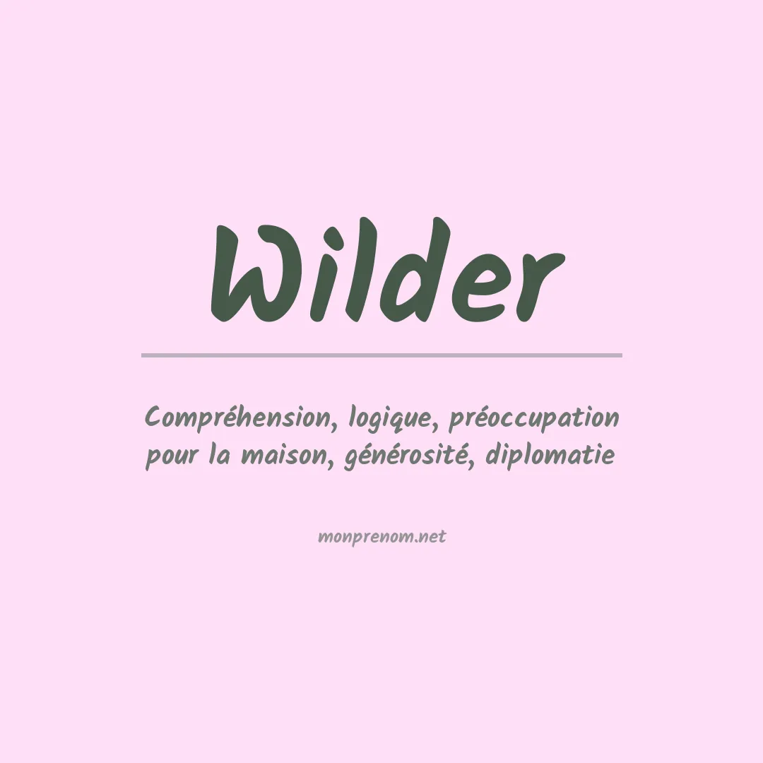 Prénom Wilder