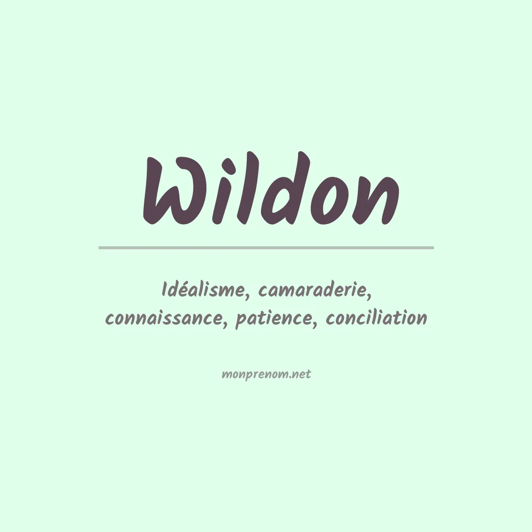 Prénom Wildon