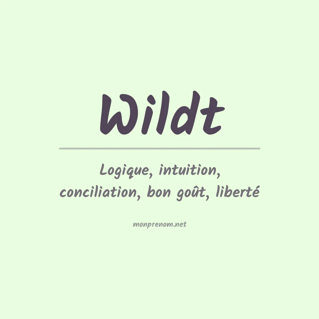 Prénom Wildt