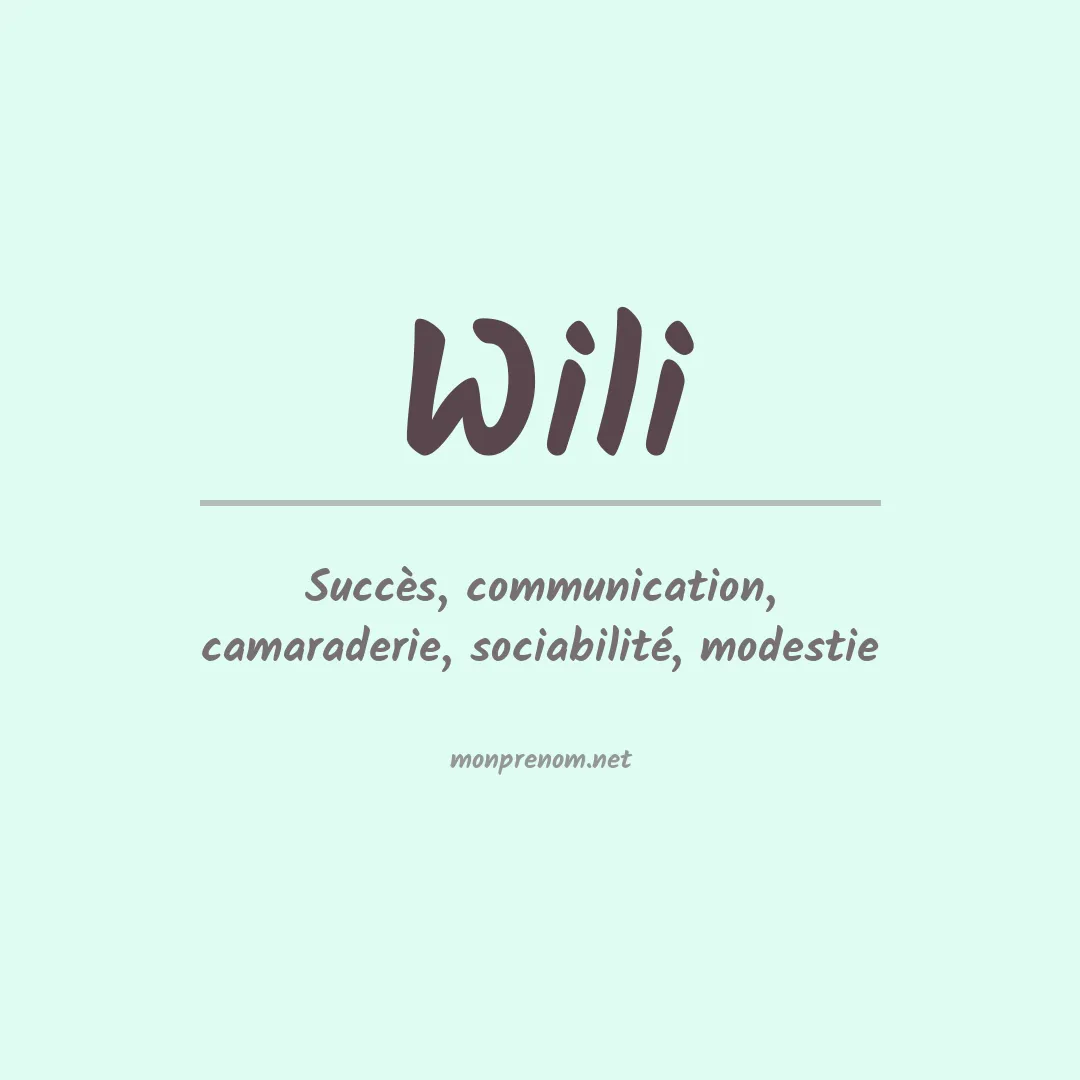 Prénom Wili
