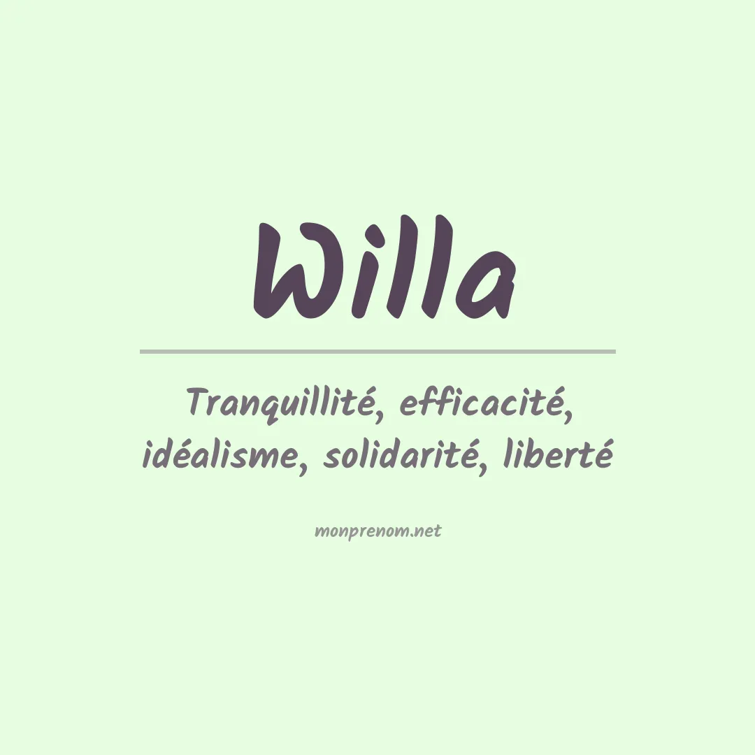 Prénom Willa