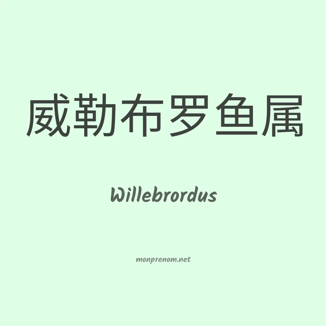 Willebrordus en chinois