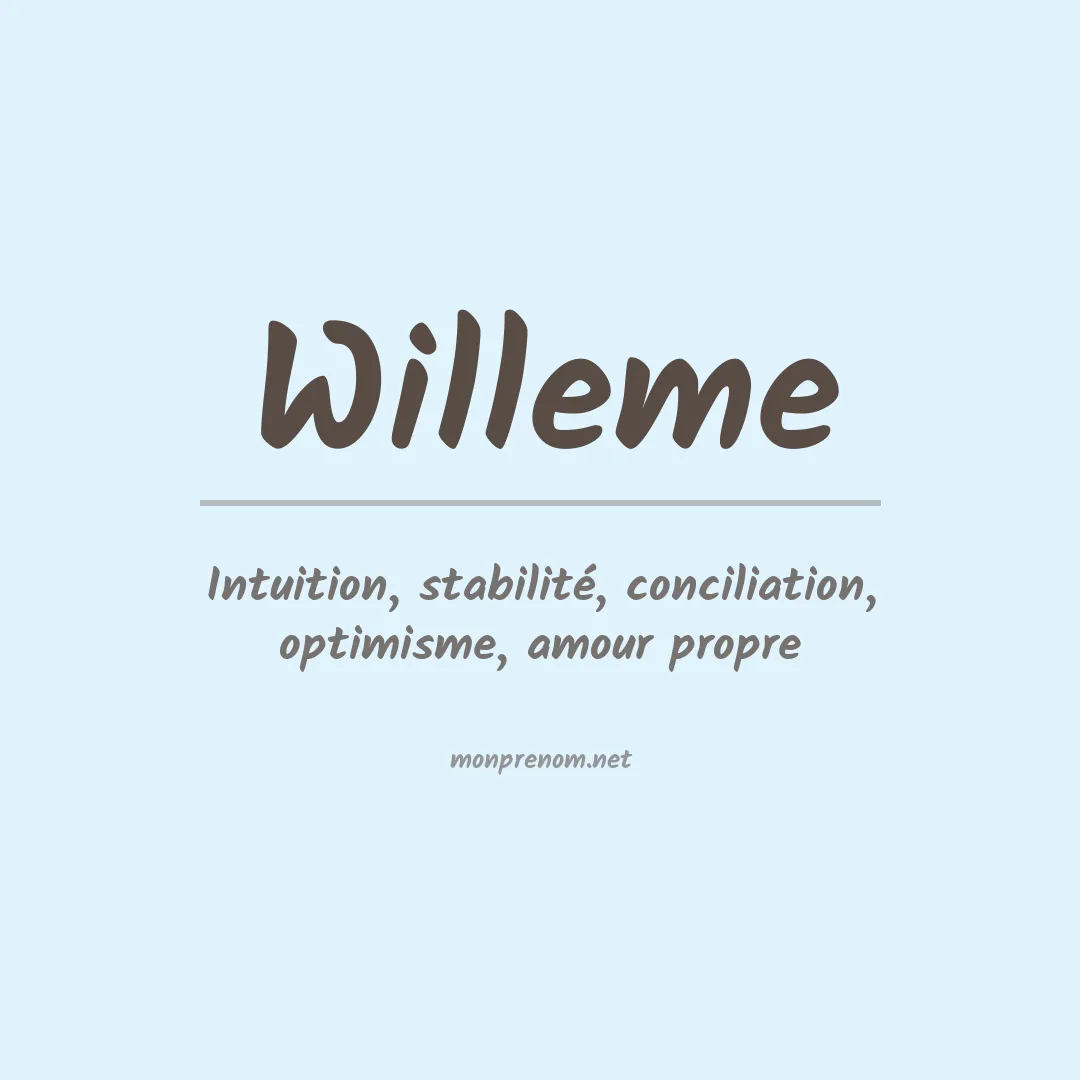 Signification du prénom Willeme
