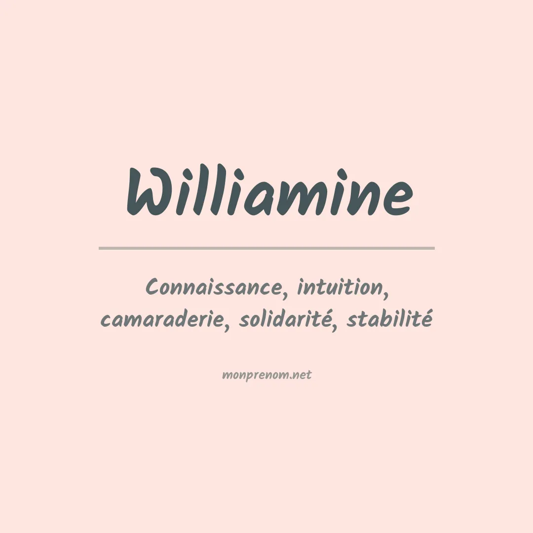 Signification du prénom Williamine