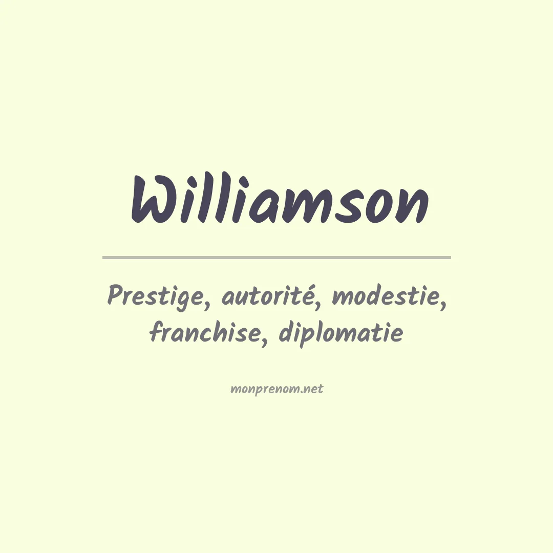 Prénom Williamson