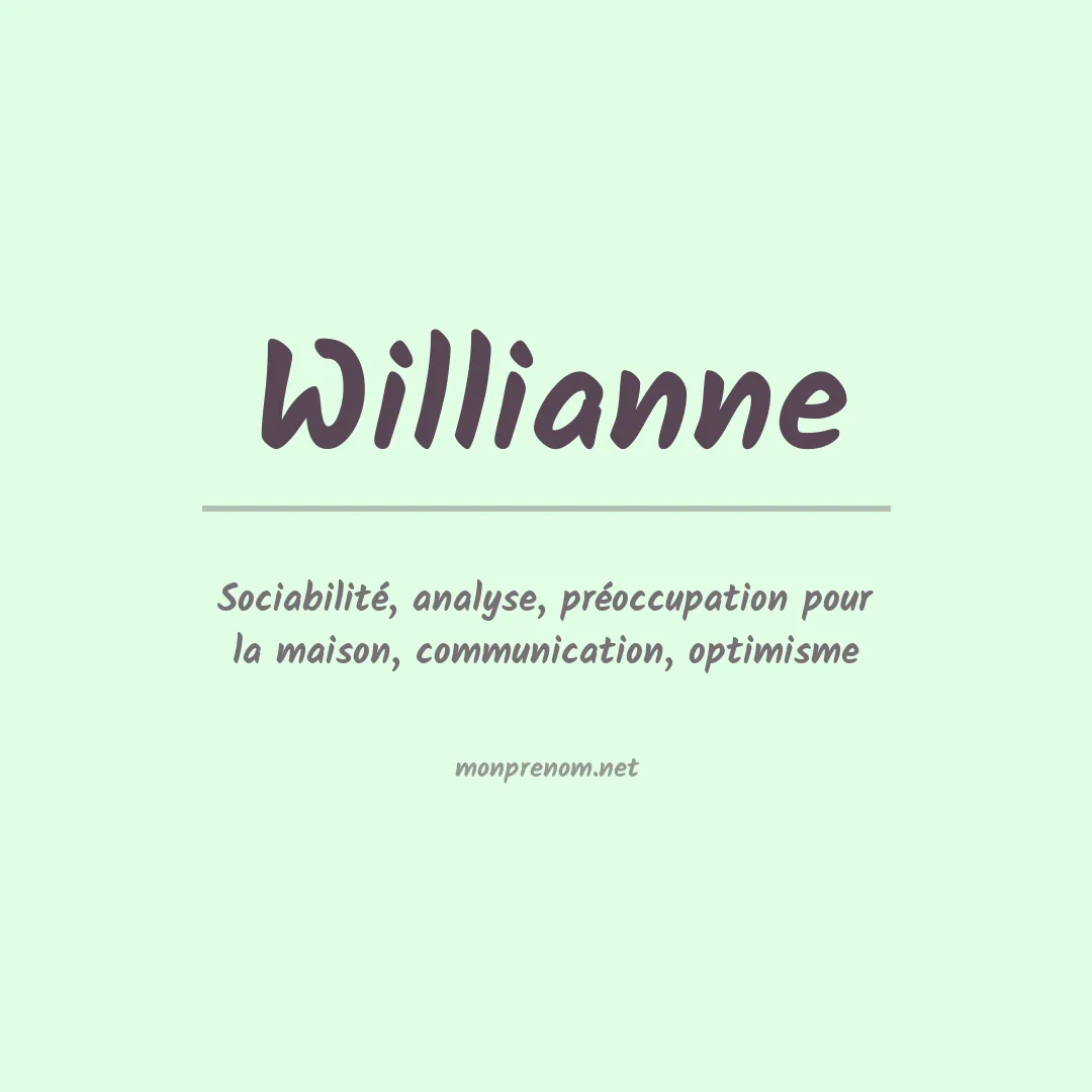 Signification du prénom Willianne